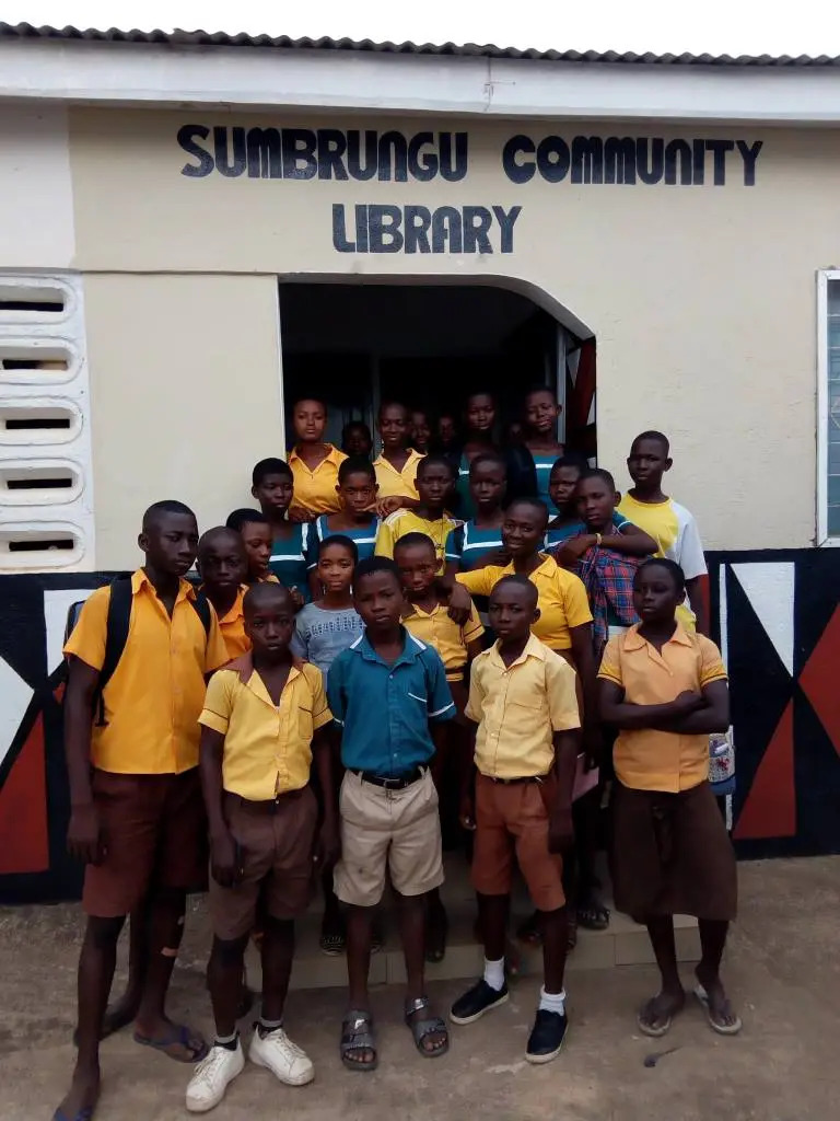 AYA Afrika foundation Prof. Nene Kwasi Kafele visits the Sumbrungu Community Library